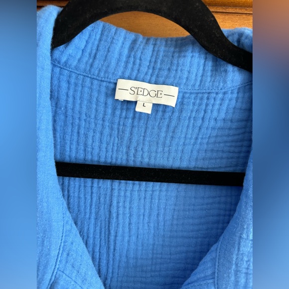 S’edge Gause Large blue indigo top / dress no tags - Picture 3 of 4